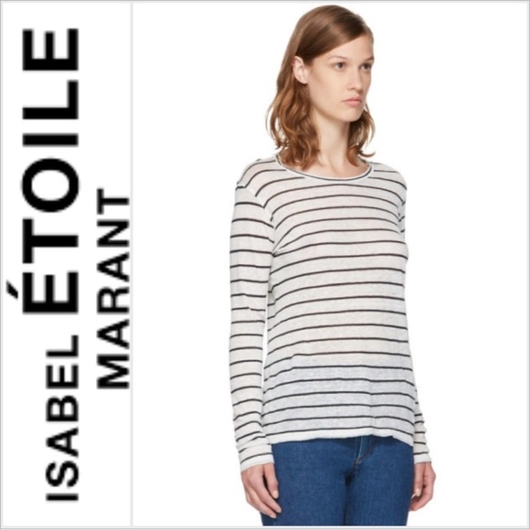 Isabel Marant Etoile Linen Tee shirt XS striped - Picture 1 of 8